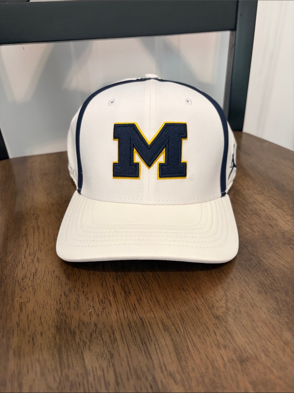 White and Navy Michigan Wolverines Baseball Cap